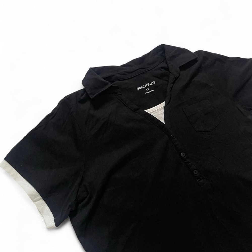 Vintage Fashion Bug • Whimsigoth Black V Neck Blouse • SIZE - XL